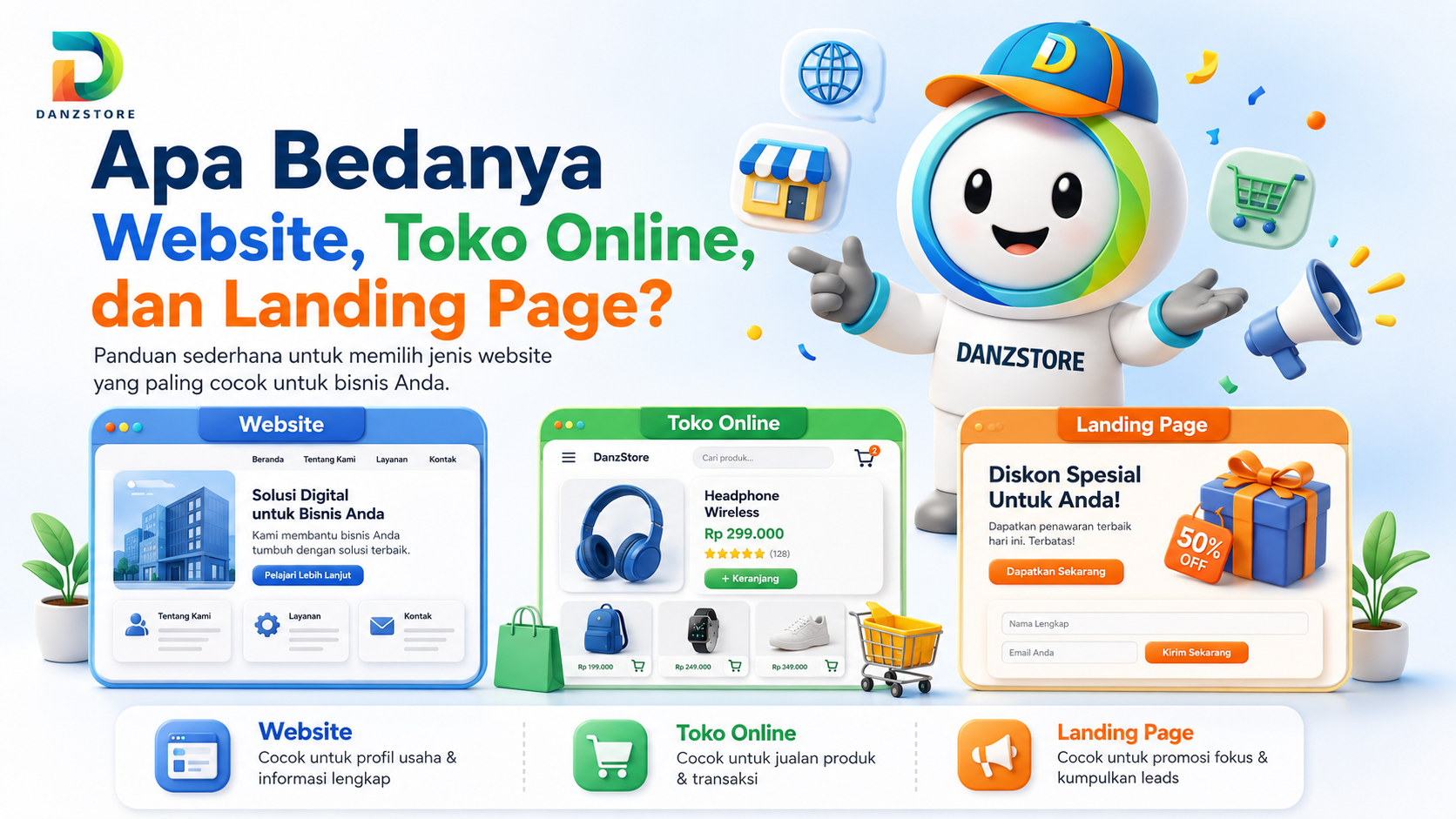 Apa Bedanya Website, Toko Online, dan Landing Page?